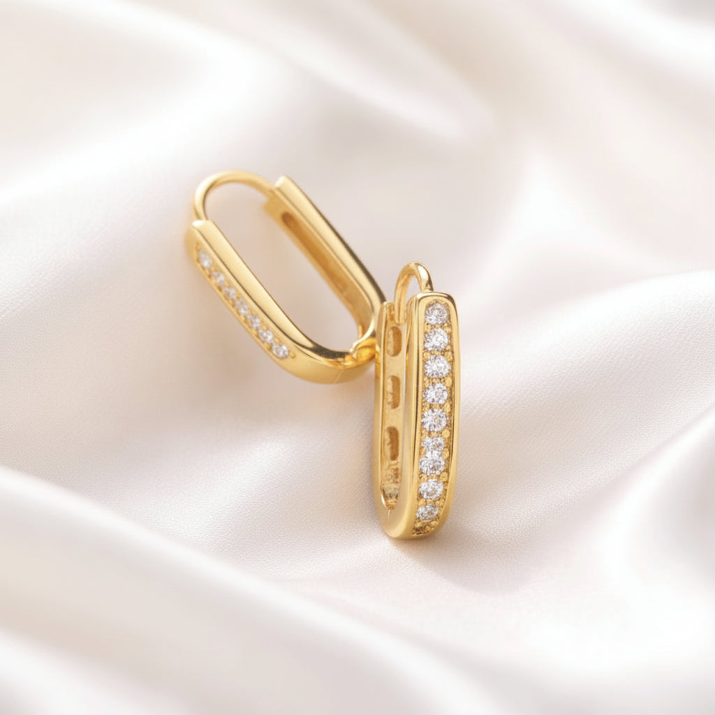 14K Yellow Gold Oval Hoops