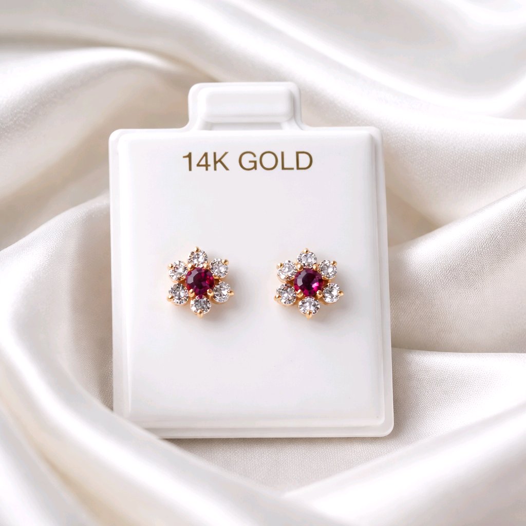 Hot Pink Flower Earrings