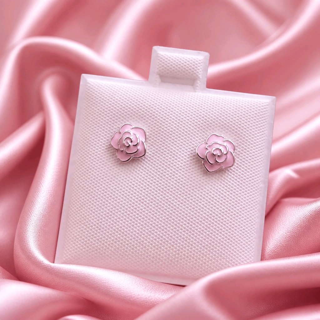 Small Rose Pink Earrings