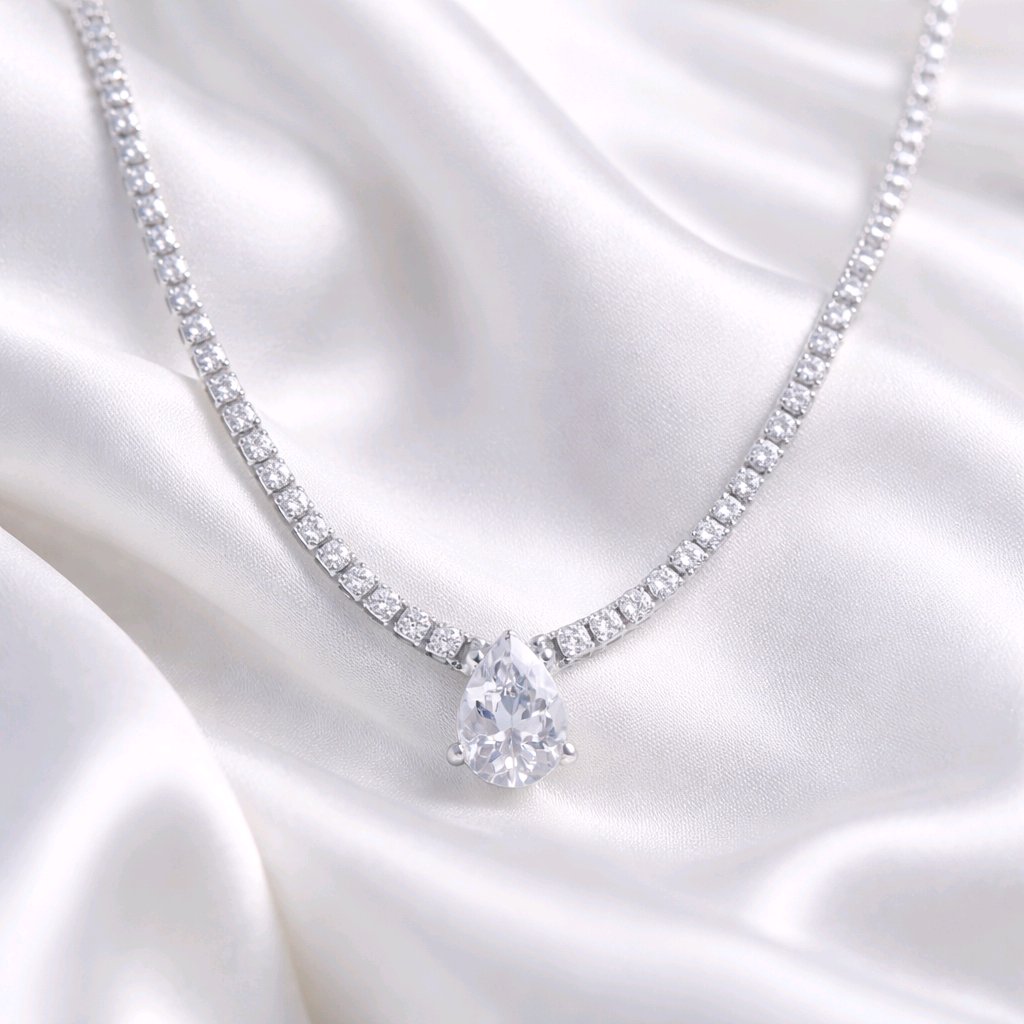Tear drop Tennis Necklace