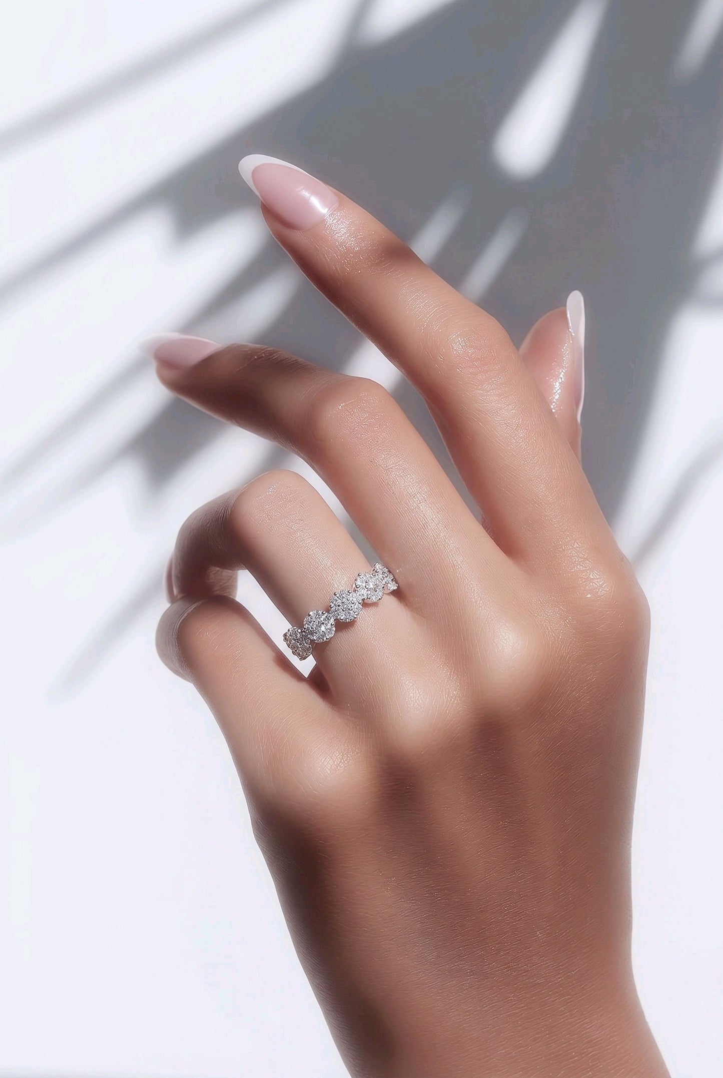 Flower CZ Band Ring