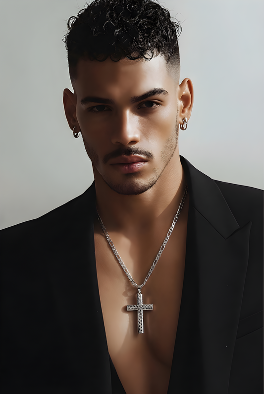 Rhodium Plated 925 Sterling Silver Figaro