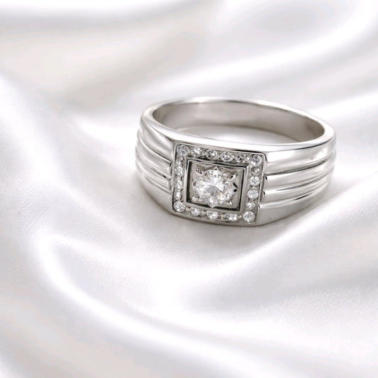 High Polish Diamond Ring