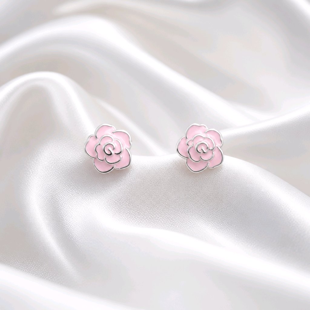 Small Rose Pink Earrings