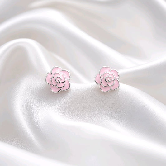 Small Rose Pink Earrings