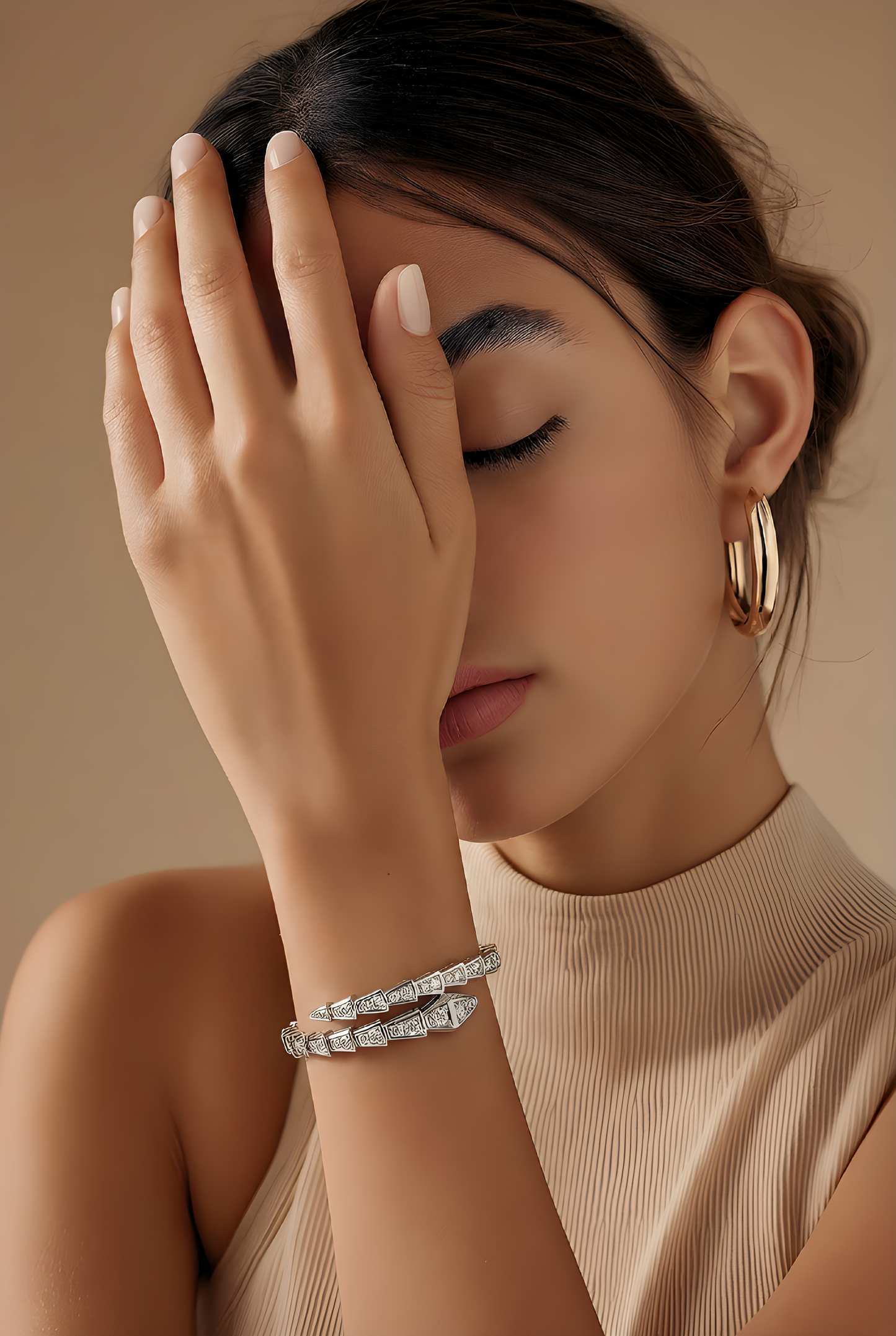 Fairy Style Snake Copper  Zircon Bangle