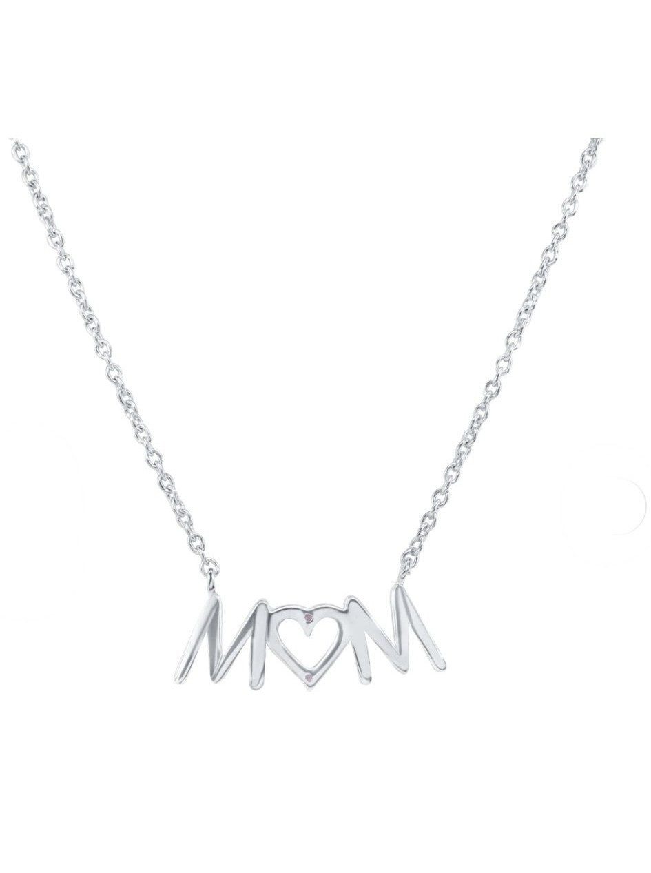 Silver Mom Necklace