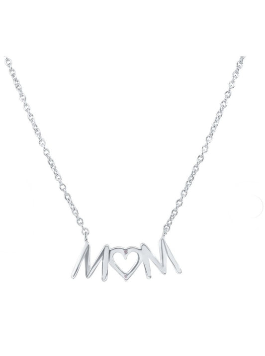 Silver Mom Necklace