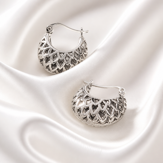 Vintage Sterling Silver Hoop Earrings