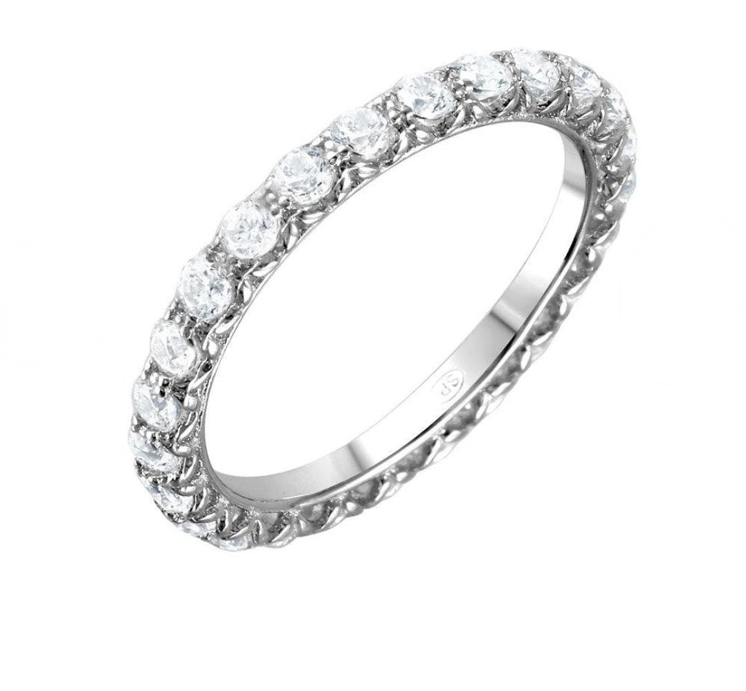 Silver 925 Rhodium Plated CZ Infinity