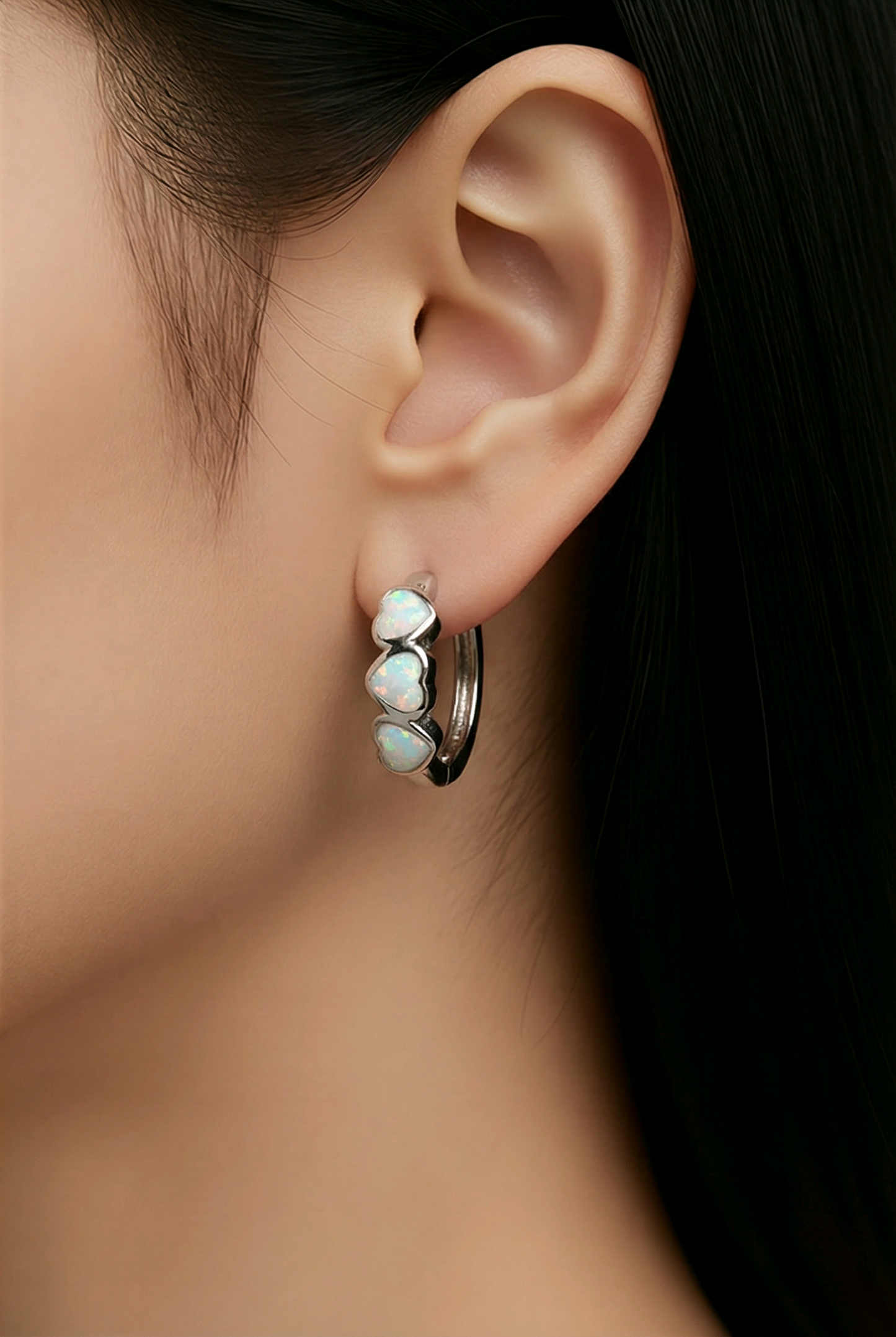 Rhodium Plated 925 Sterling Silver hoop earrings