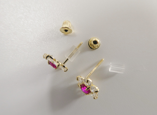 Hot Pink Flower Earrings
