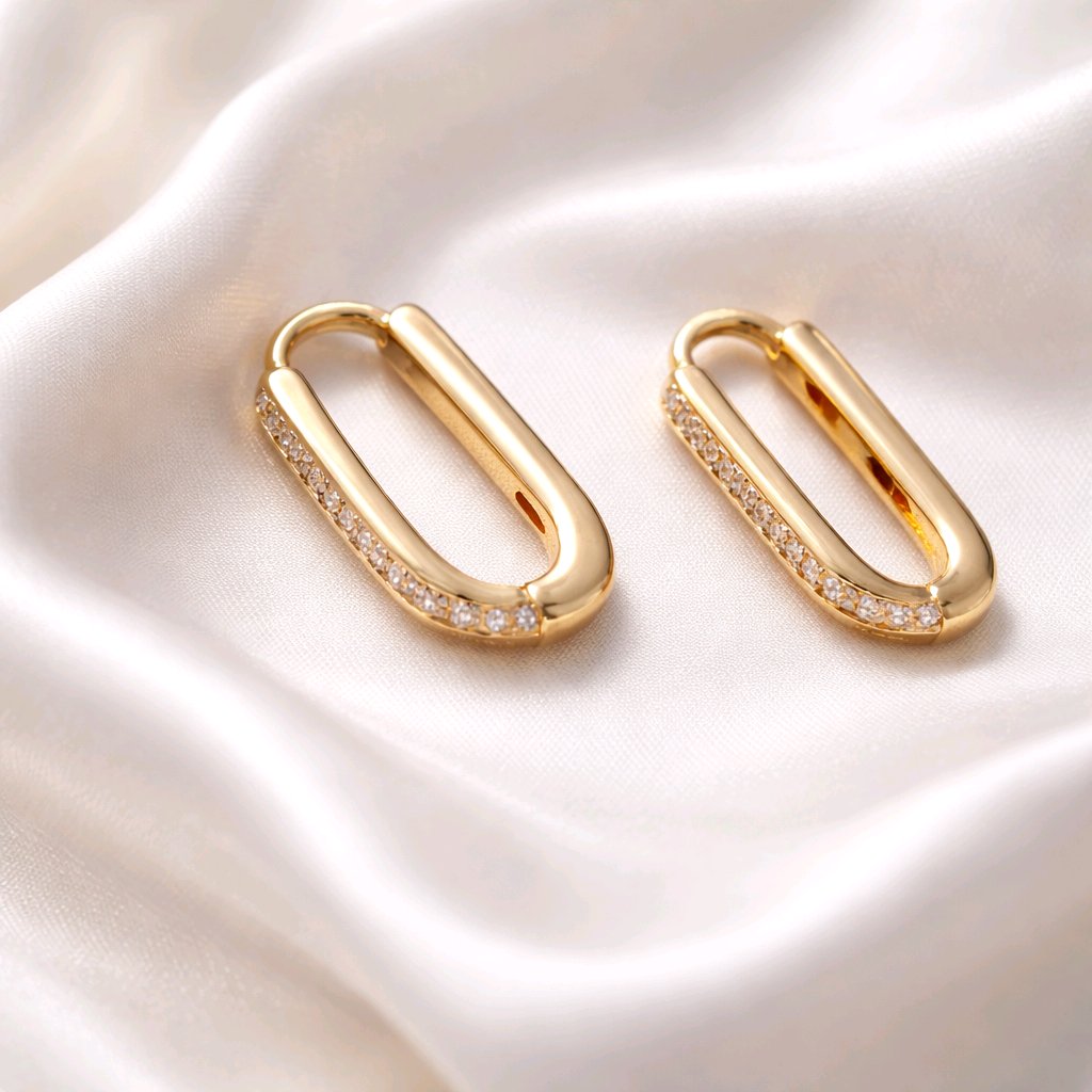 14K Yellow Gold Oval Hoops