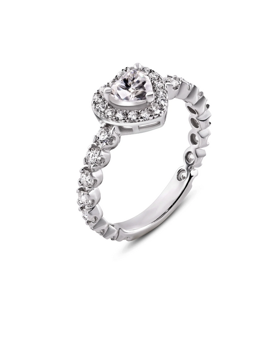 Moissanite Heart Ring