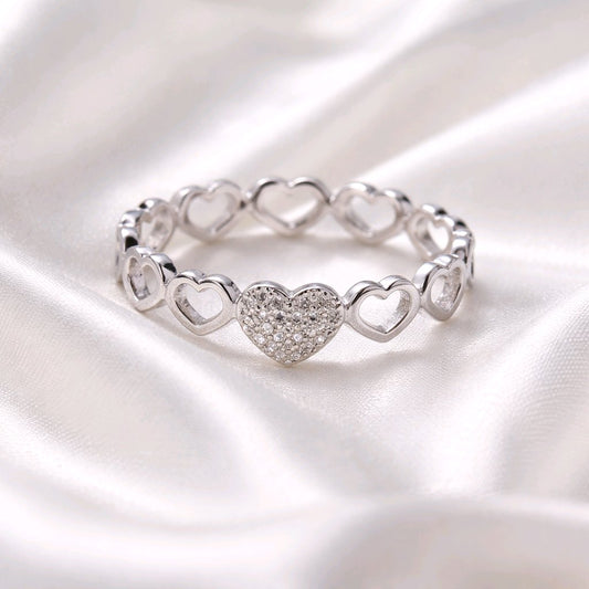 Row of Hearts Ring