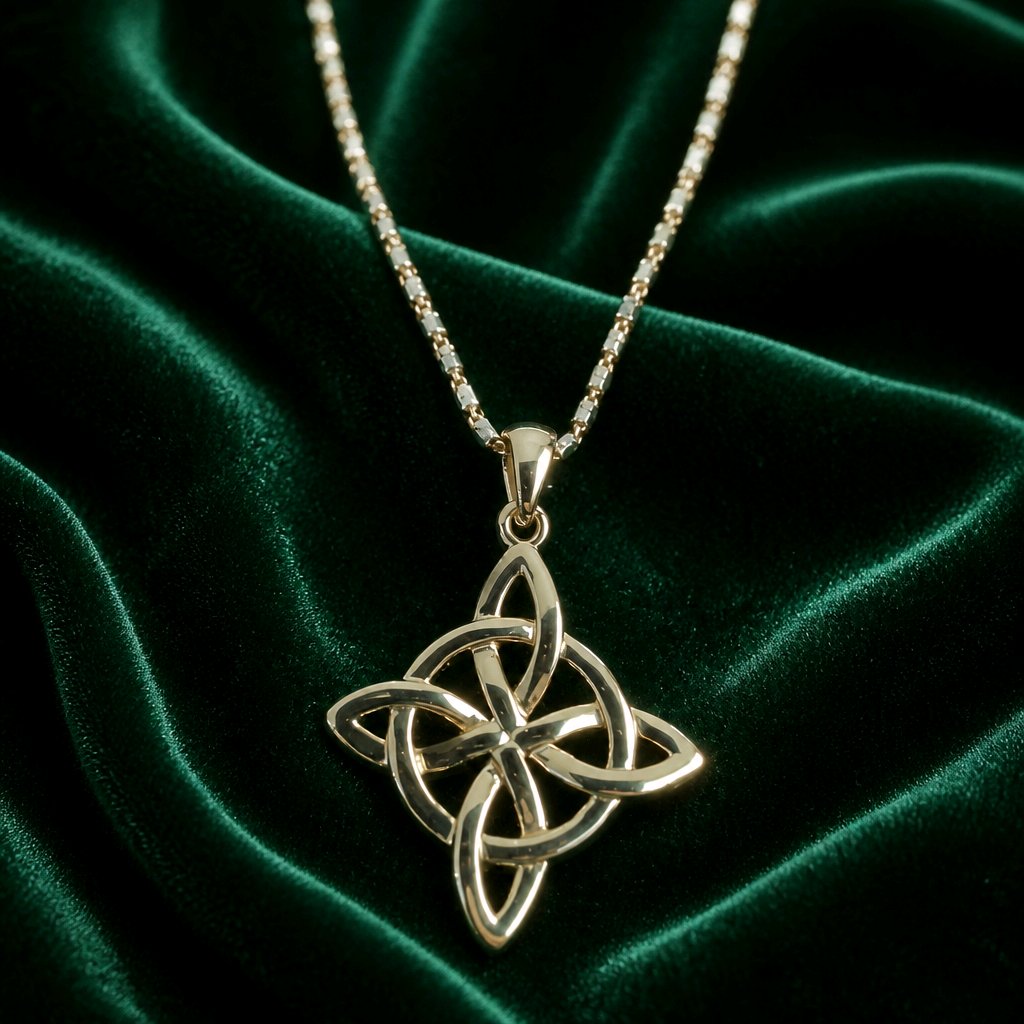 14k Gold Plated Witch Necklace for Women Protection