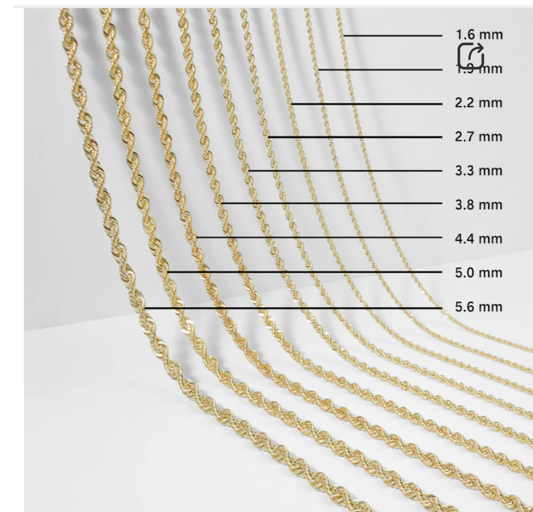 Rope Links Chain 1.6mm