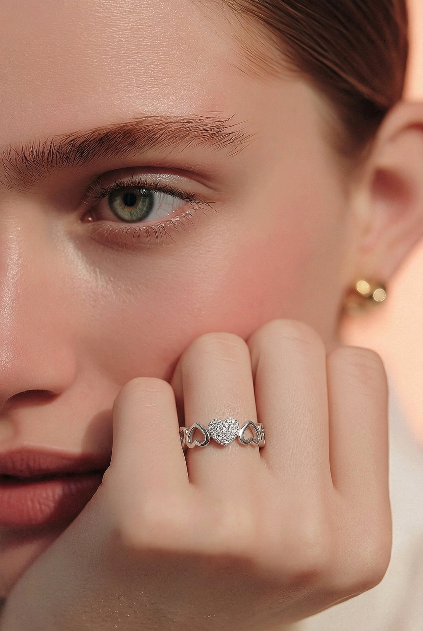 Row of Hearts Ring