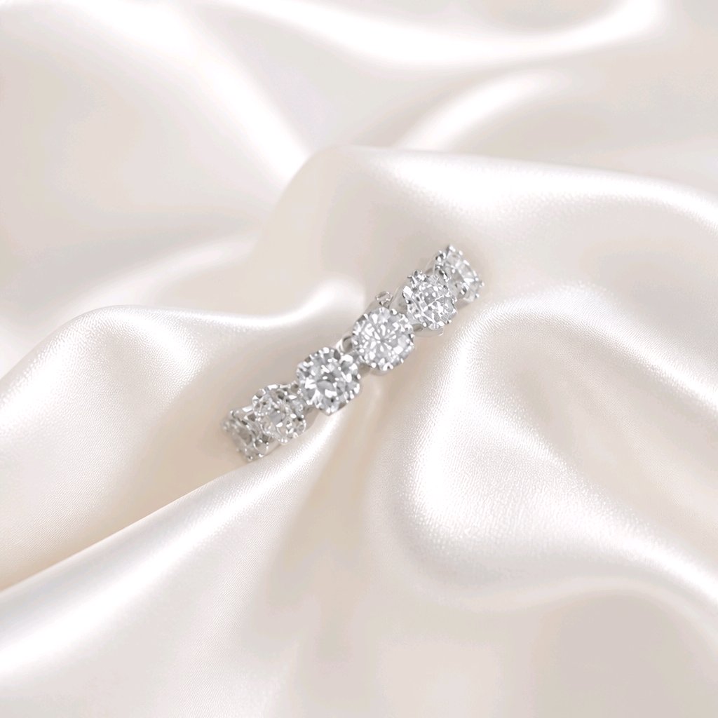 Flower CZ Band Ring