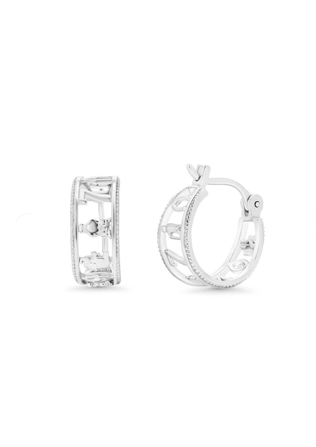 Goodluck Charm Hoop Latch Lock Earring