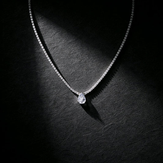 Tear drop Tennis Necklace